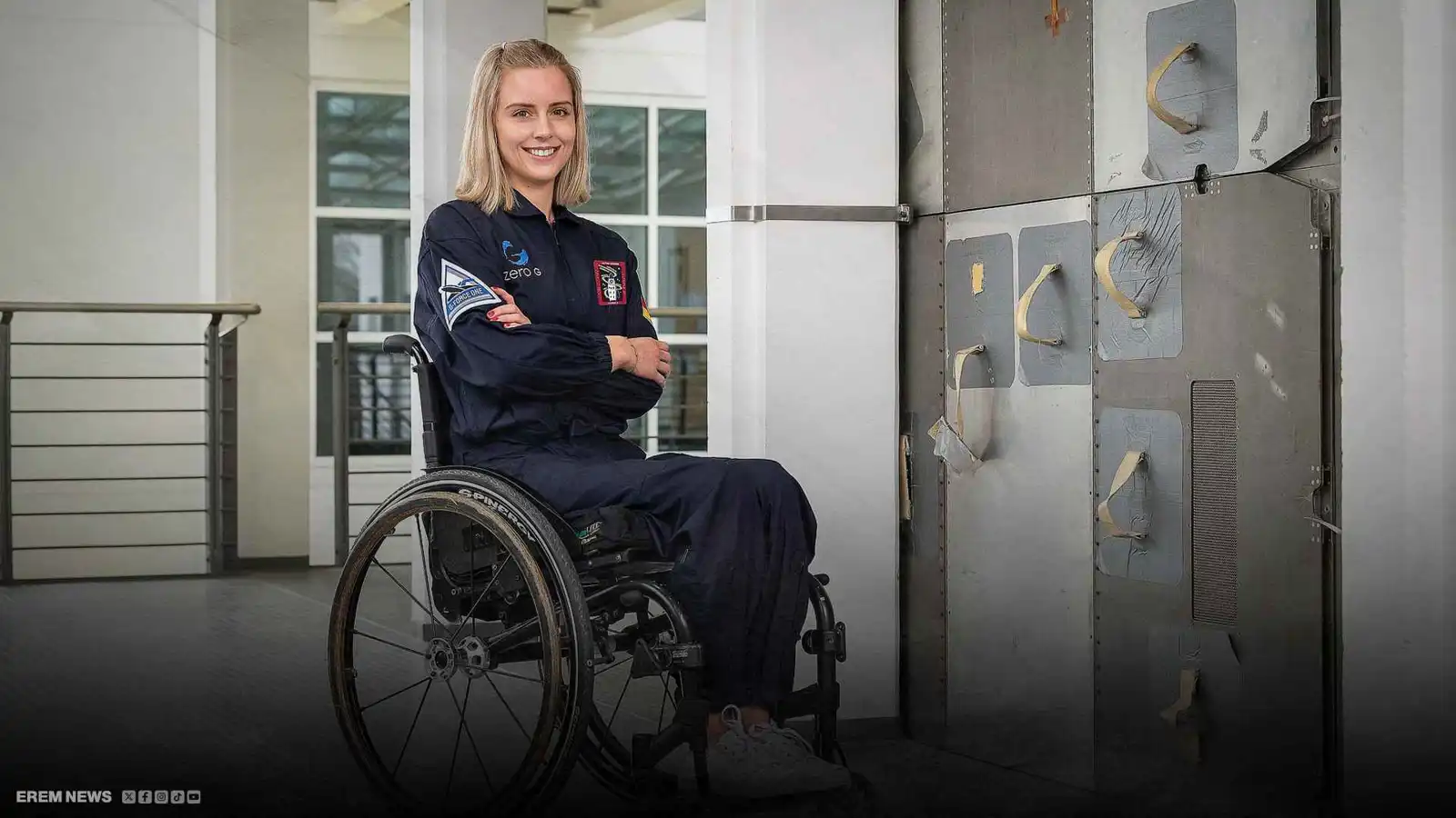 لأول مرة.. مصابة بشلل نصفي تسافر إلى الفضاء (فيديو إرم)