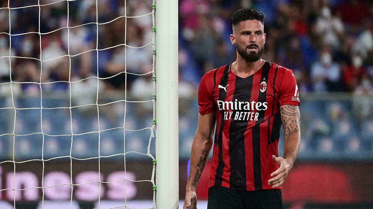 إصابة أوليفييه جيرو بفيروس كورونا وميلان يعلن عزله عن باقي الفريق