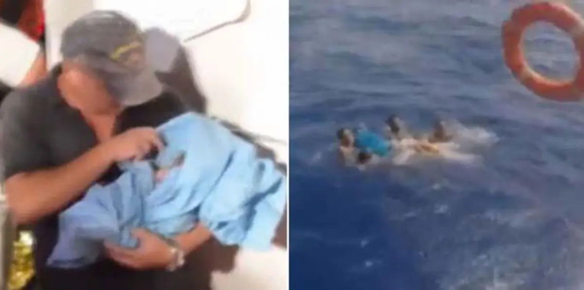 لاجئة تلد طفلها لحظة انقاذها من الغرق (فيديو و صور)