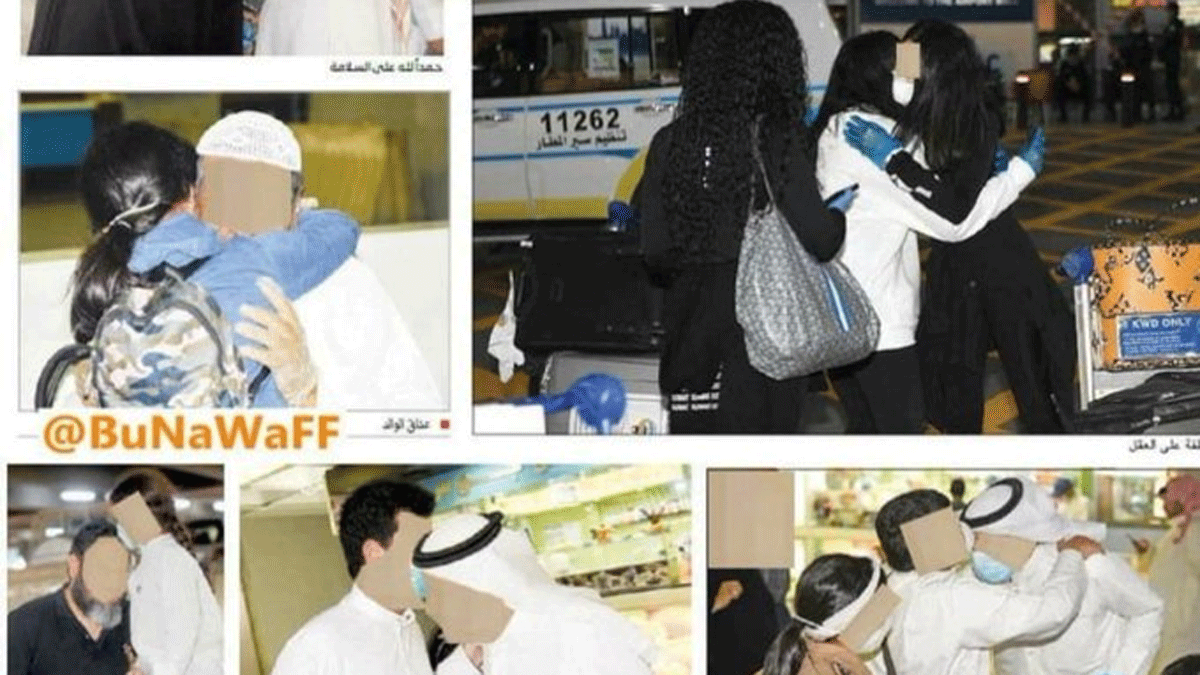 عناق ومصافحات العائدين تكسر قواعد التباعد الاجتماعي في الكويت (صور)