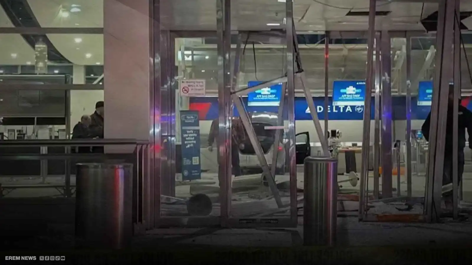 سيارة تقتحم مطاراً وتثير الذعر في أمريكا (فيديو إرم)