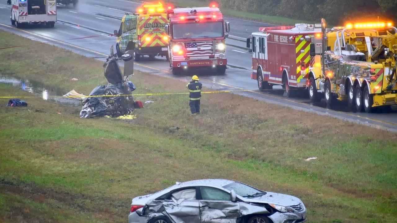 بالتزامن مع عاصفة.. تحطم طائرة على طريق سريع في ولاية أمريكية (فيديو)