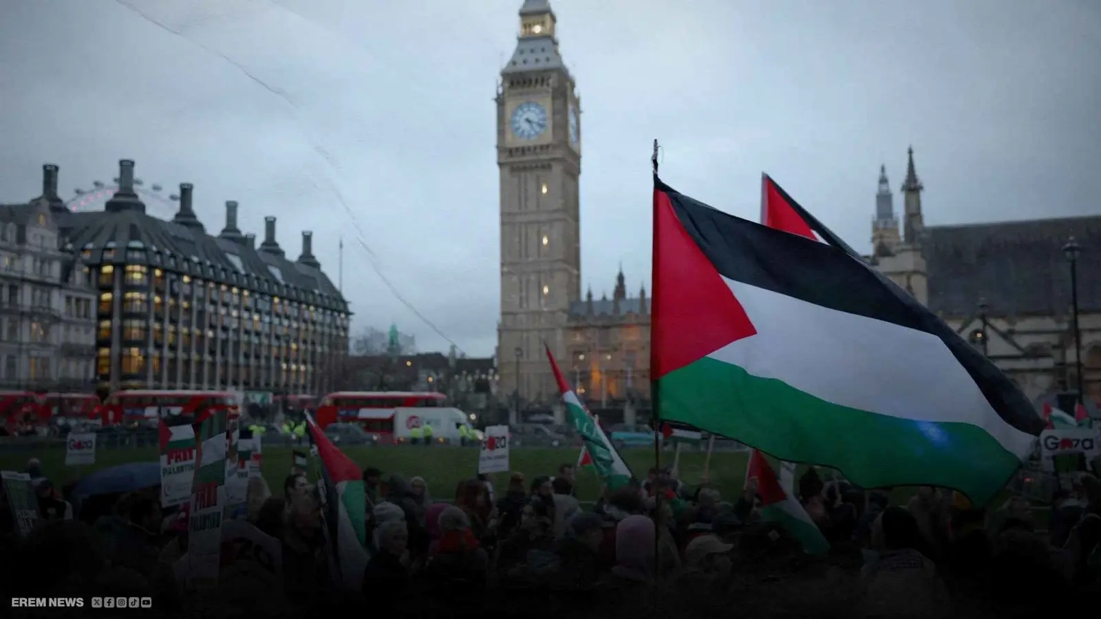 من مظاهرات بريطانيا ضد حرب إسرائيل على غزة