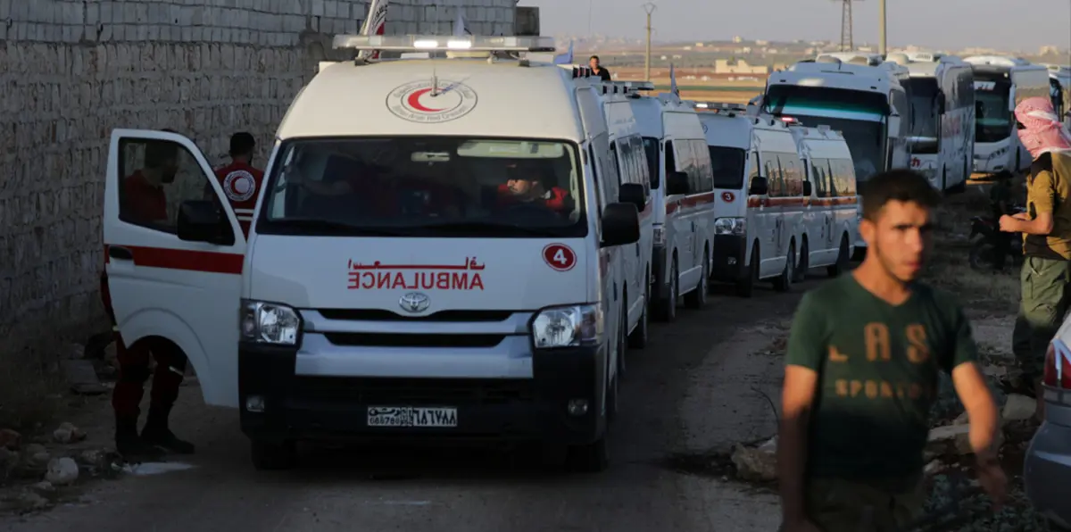 استكمال إجلاء المدنيين السوريين من بلدتي كفريا والفوعة (صور)