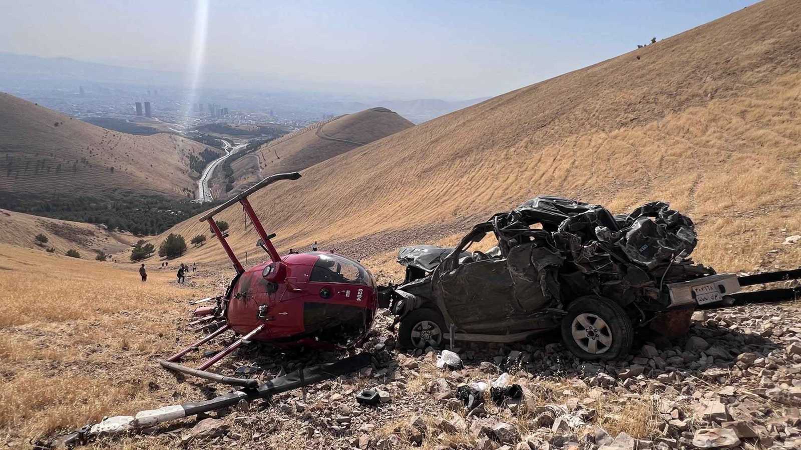 تحطم مروحية إنقاذ في السليمانية أثناء انتشال جثة سائق (صور)