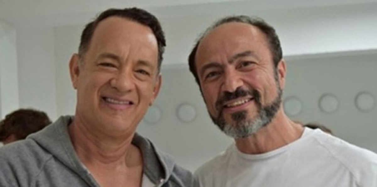 الفنان العالمي جهاد عبدو وتوم هانكس في عمل سينمائي مشترك