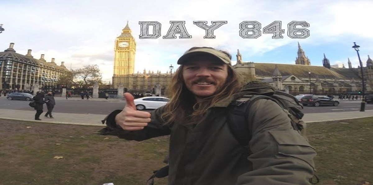 أسترالي يسافر برًا وبحرًا إلى بريطانيا في 846 يومًا بعد رهان في حانة (صور)