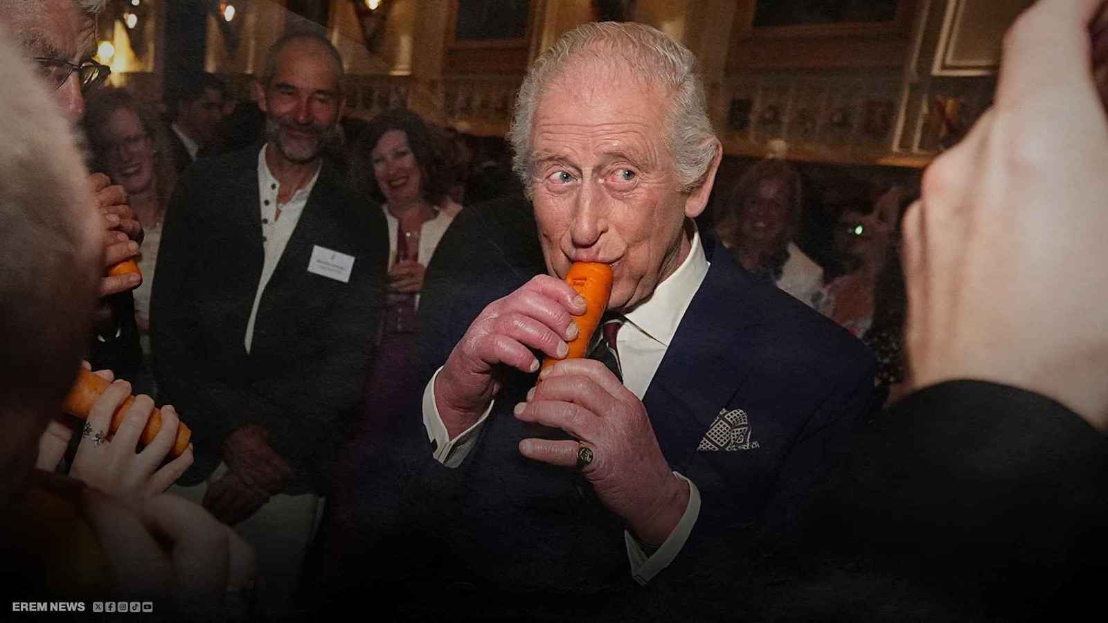 ملك بريطانيا ينضمّ لأوركسترا الخضروات بعزفه على الجزر!