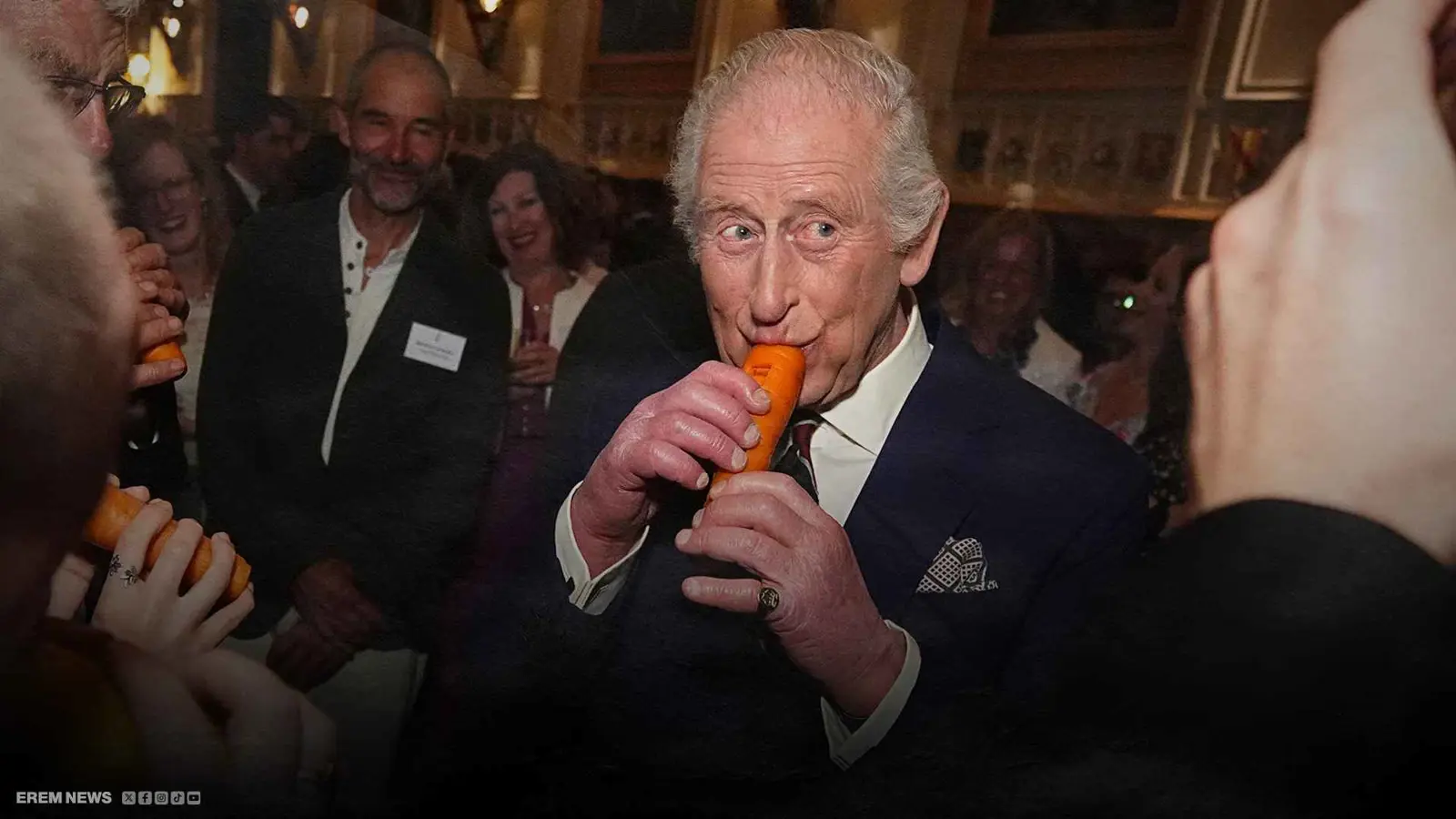 ملك بريطانيا ينضمّ لأوركسترا الخضروات بعزفه على الجزر