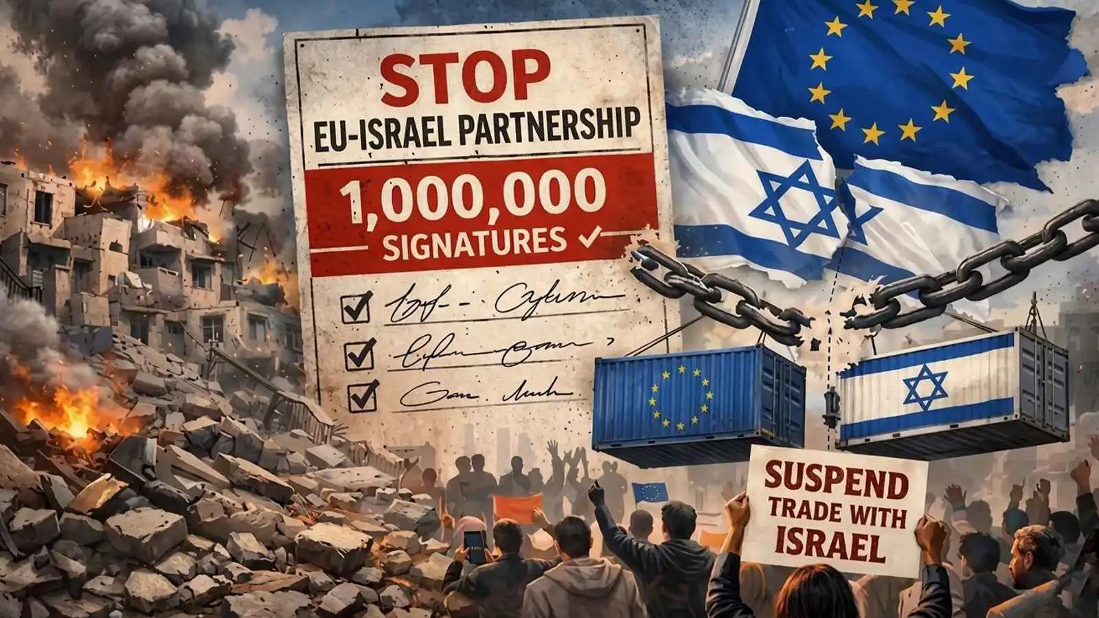 مليون توقيع أوروبي.. حملة شعبية ضخمة لإنهاء الشراكة مع إسرائيل