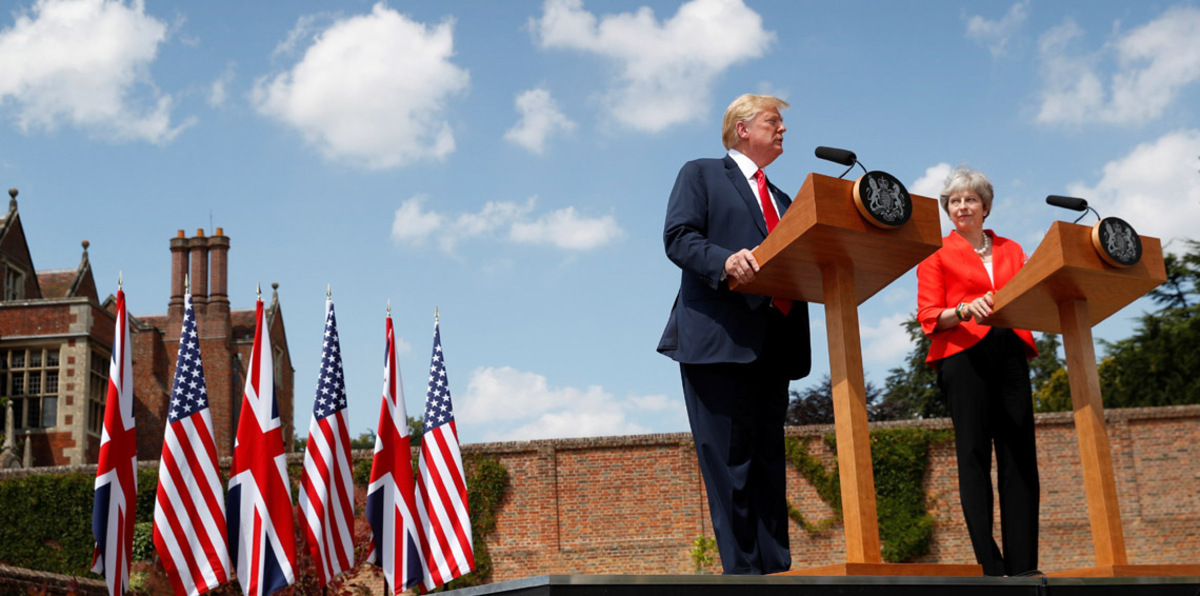 ترامب يتعهد بعقد اتفاقية تجارية مع بريطانيا بعد خروجها من الاتحاد الأوروبي‎