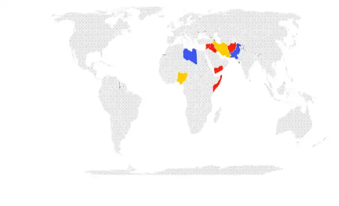 خريطة الضربات الأمريكية على الدول