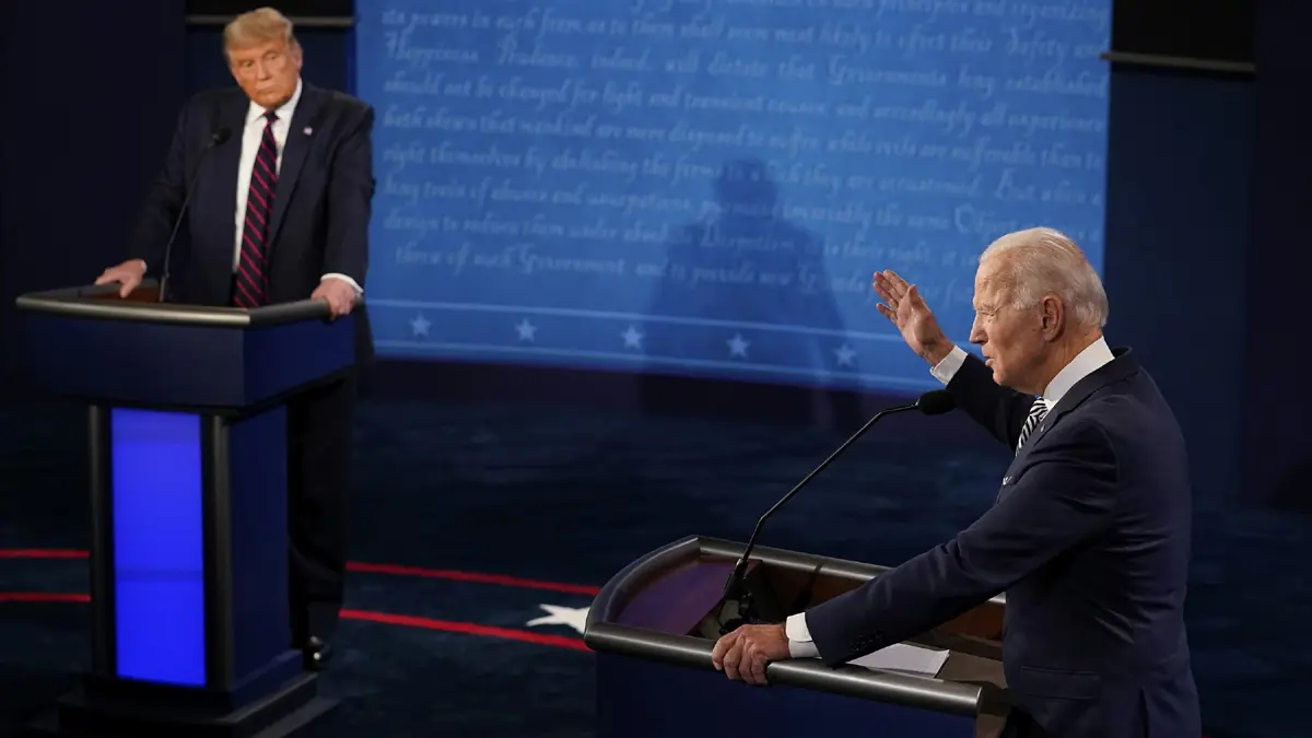 جديد مناظرة ترامب وبايدن الأخيرة.. إغلاق مكبر الصوت لمنع المقاطعة