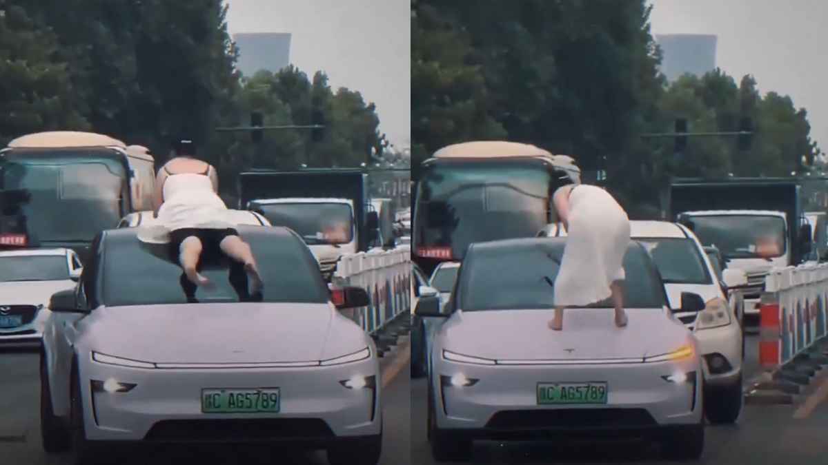 سيدة تفاجئ الجميع بتحطيم السيارات في الشارع (فيديو)