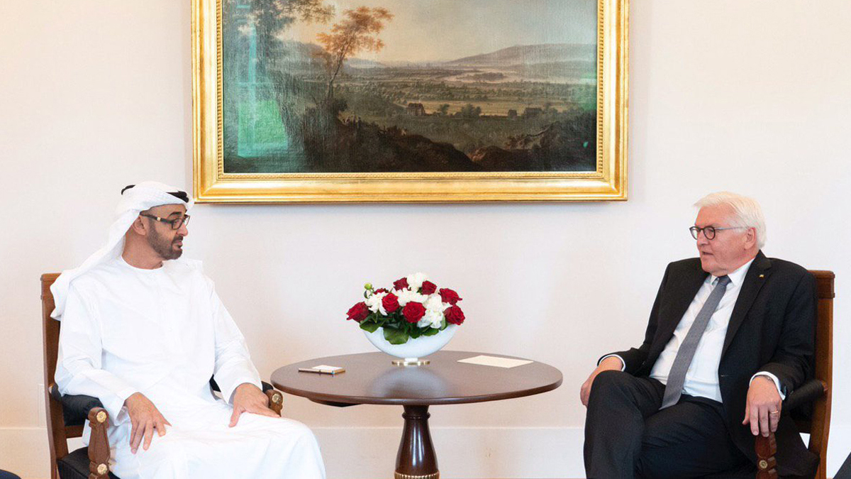 محمد بن زايد يجتمع مع الرئيس الألماني بقصر الرئاسة في برلين (صور)