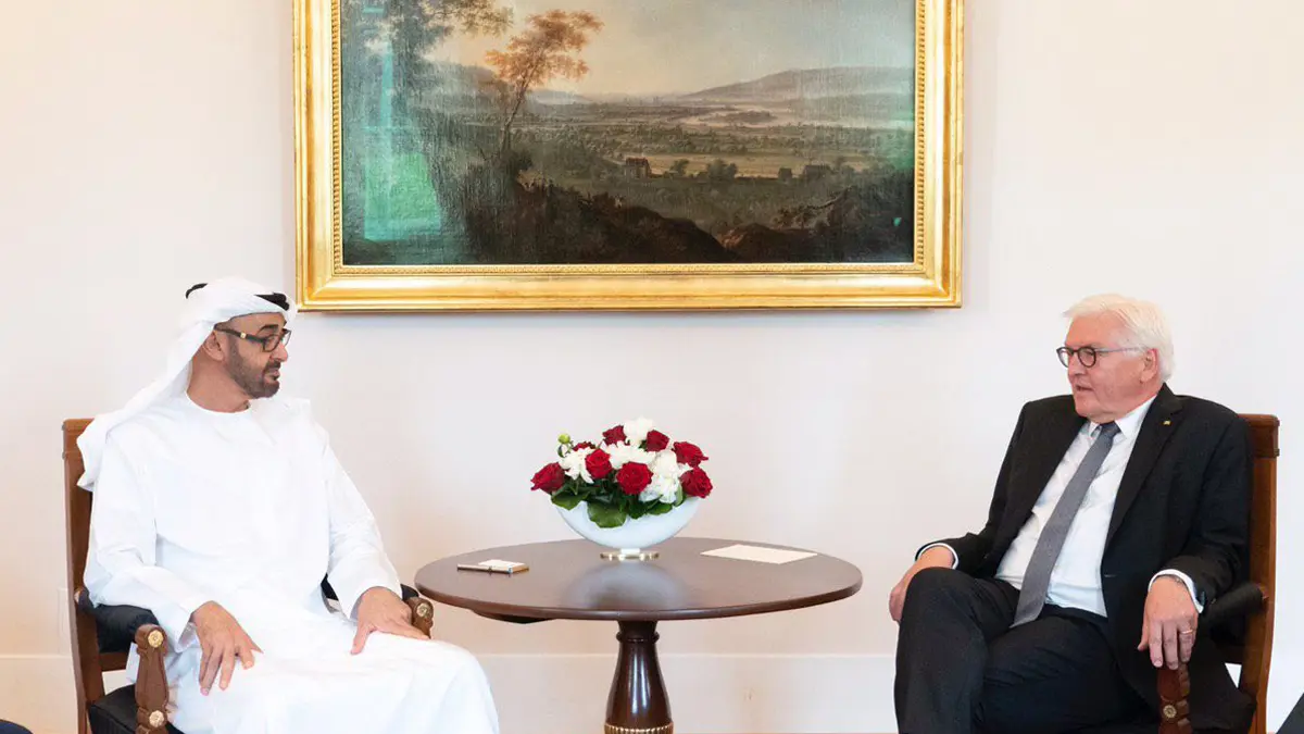 محمد بن زايد يجتمع مع الرئيس الألماني بقصر الرئاسة في برلين (صور)