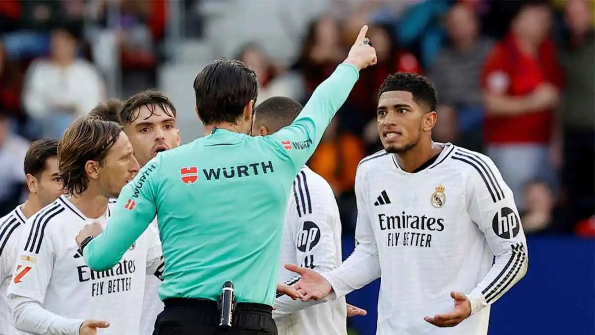 طرد بيلينغهام الموسم الماضي.. الكشف عن حكم مباراة ريال مدريد وأتلتيكو