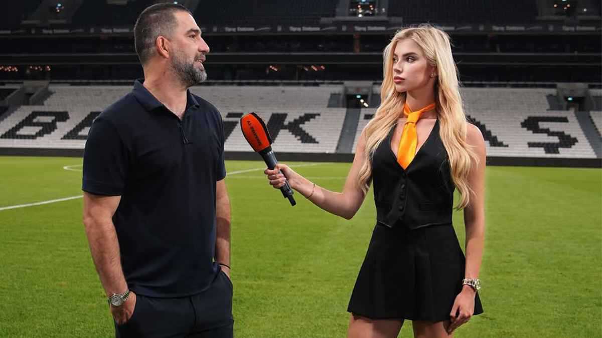 حضرت المقابلة بملابس قصيرة.. أردا توران يرفض النظر لمذيعة فاتنة (فيديو)