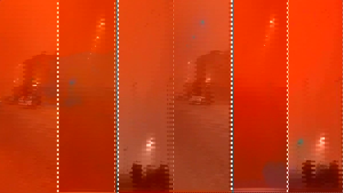 السعودية.. عاصفة "الحمراء" تحول نهار عرعر إلى ليل (فيديو)