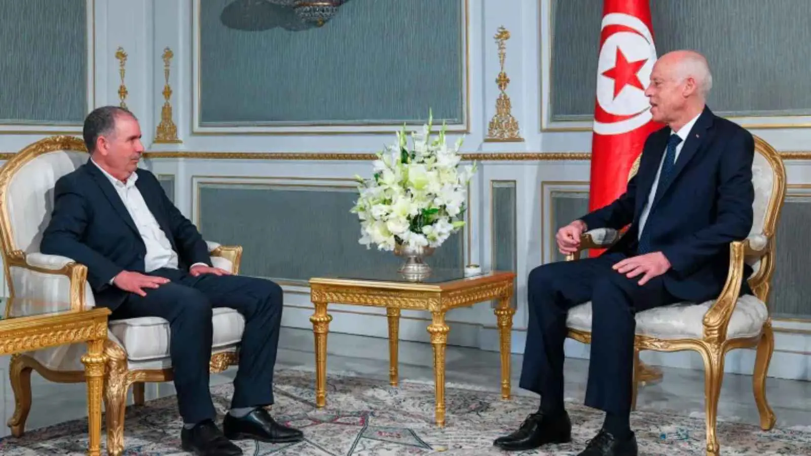 الرئيس التونسي مستقبلًا أمين عام اتحاد الشغل