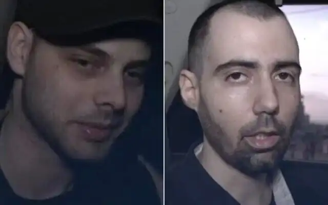 الأسيران الإسرائيليان أوهيل (يسار) ودلال(يمين) في فيديو حماس الدعائي