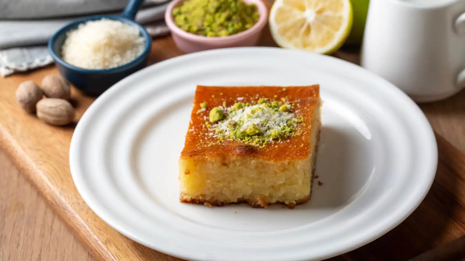 "البسبوسة".. حلوى تقليدية تُضيف لمسة مميزة على مائدة رمضان