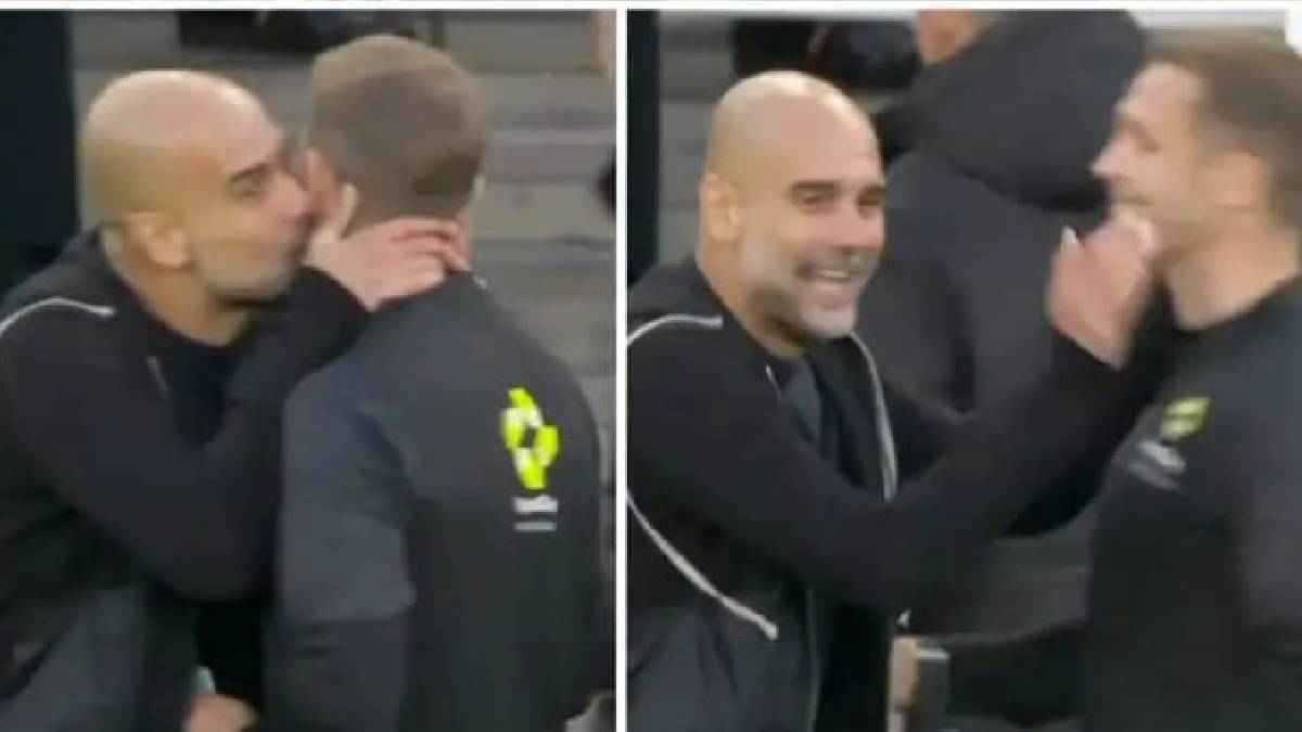 تصرف غريب من غوارديولا تجاه حكم مباراة آرسنال ومانشستر سيتي (فيديو)