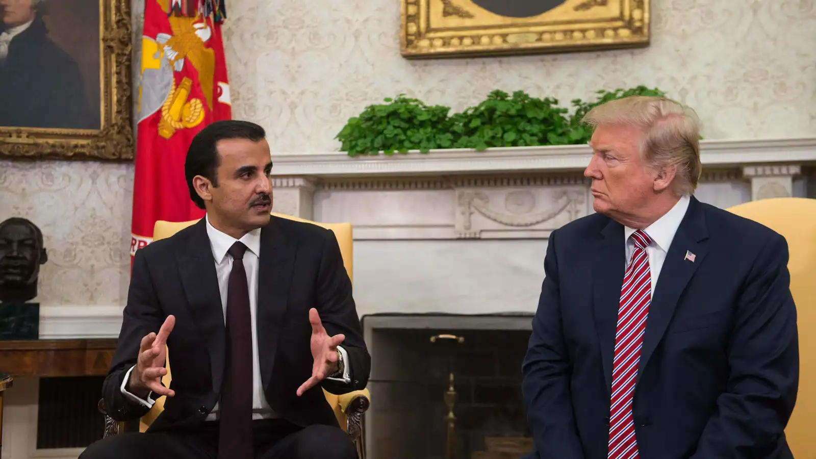 أمير قطر يبحث مع ترامب تكثيف الجهود لتجنب التصعيد