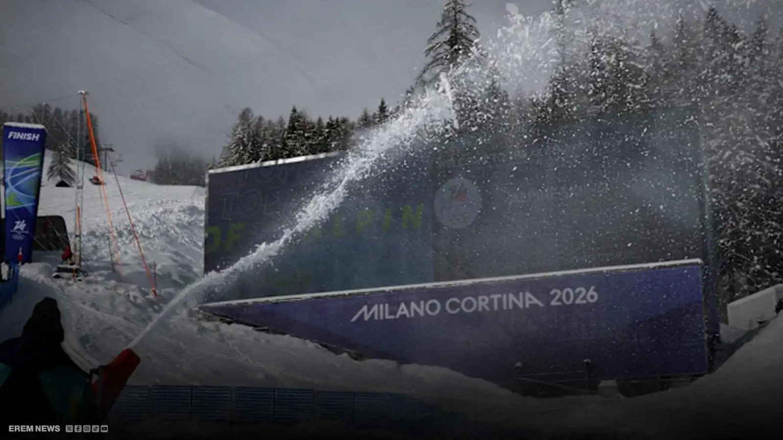 "الشتاء الطبيعي لا يكفي".. الأولمبياد تلجأ إلى الثلج الاصطناعي (فيديو إرم)