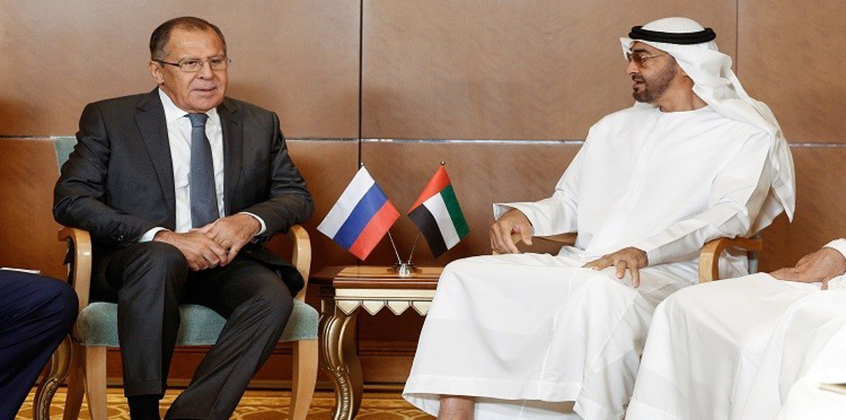 محمد بن زايد يستقبل سيرغي لافروف في أبوظبي