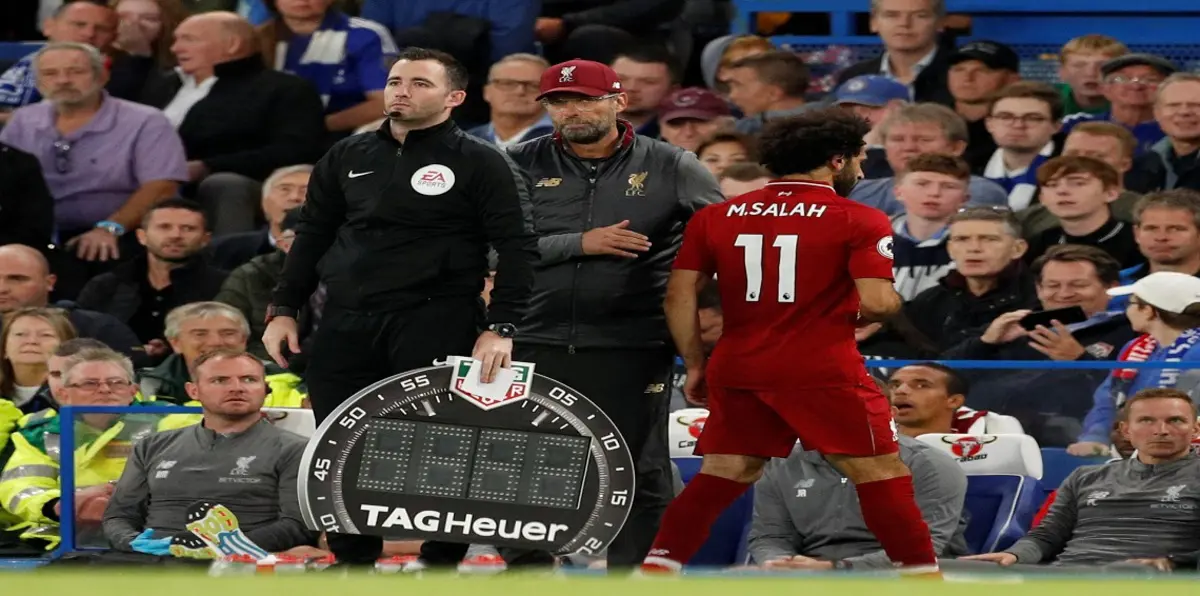 مباراة ليفربول وتشيلسي.. كلوب يحتفل مع محمد صلاح بهدف ستوريدج القاتل (فيديو)