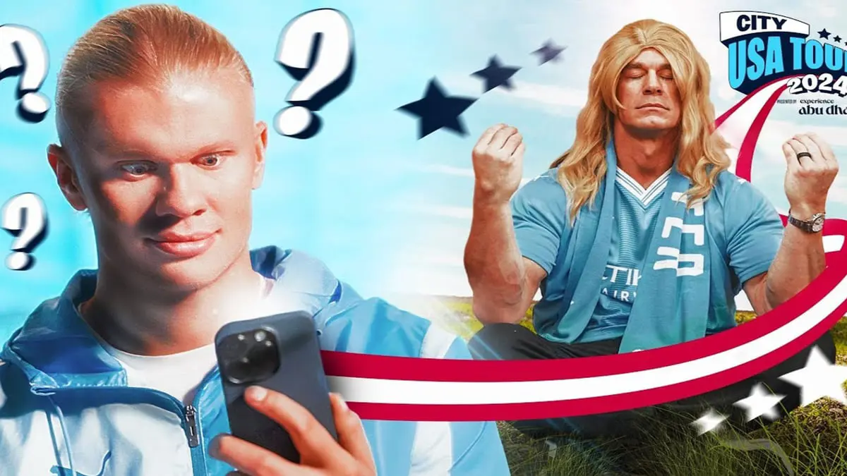 بشعر طويل أصفر.. جون سينا يقلد هالاند (فيديو)