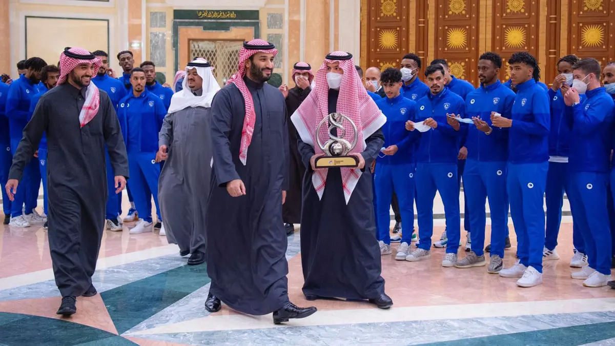 ماذا قال محمد بن سلمان للاعبي الهلال أثناء استقباله لهم؟