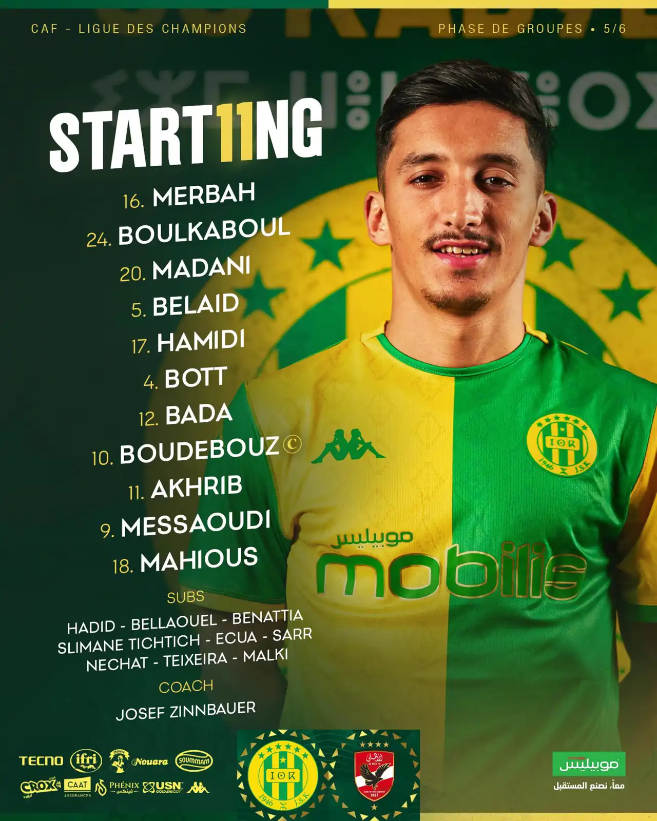 تشكيل شبيبة القبائل لمواجهة الأهلي المصري