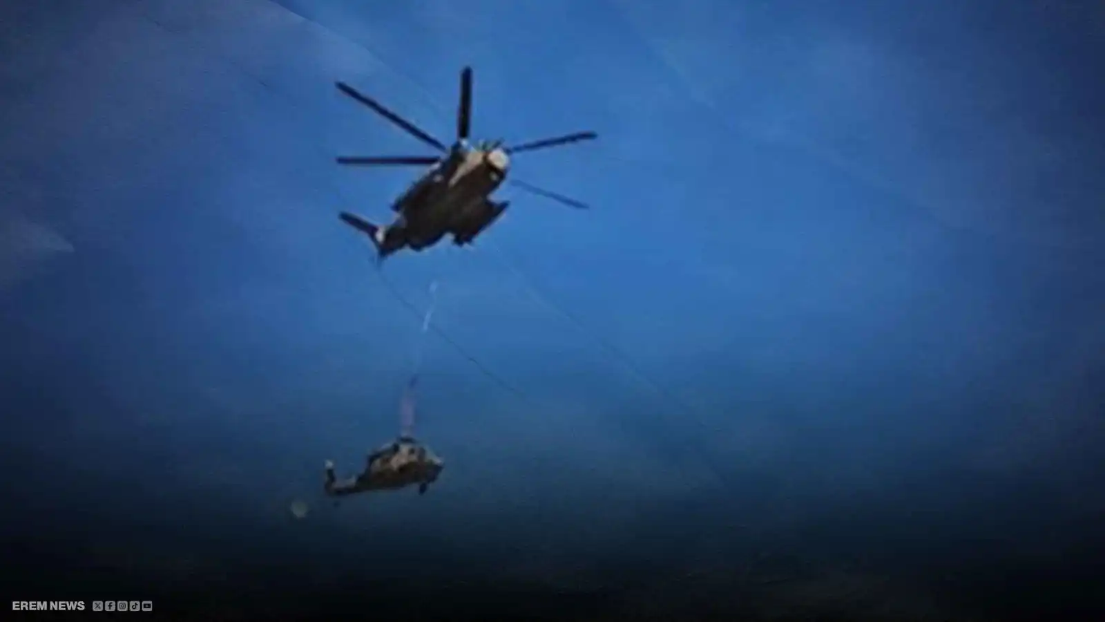حادث جوي نادر.. انفصال مروحية إسرائيلية أثناء نقلها يثير الذعر