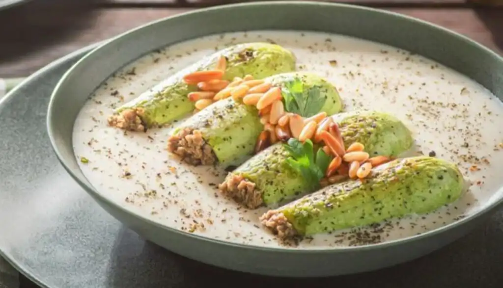 طبق كوسة بلبن