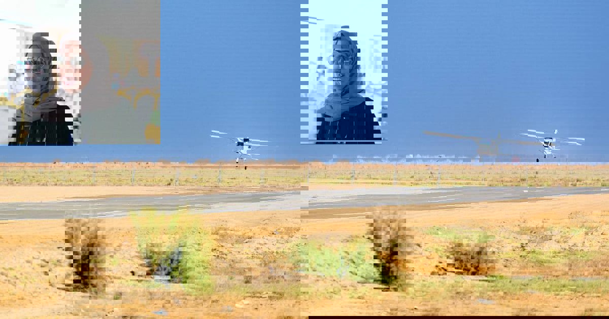 رهف الجديعي ..أول سعودية تقلع من مطار الرس الجديد في القصيم (صور)