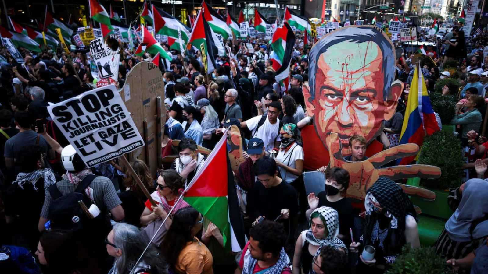 احتجاجات واسعة في نيويورك رفضاً لزيارة نتنياهو (فيديو)