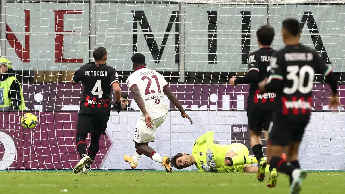 ميلان يودع كأس إيطاليا بالهزيمة أمام 10 لاعبين من تورينو