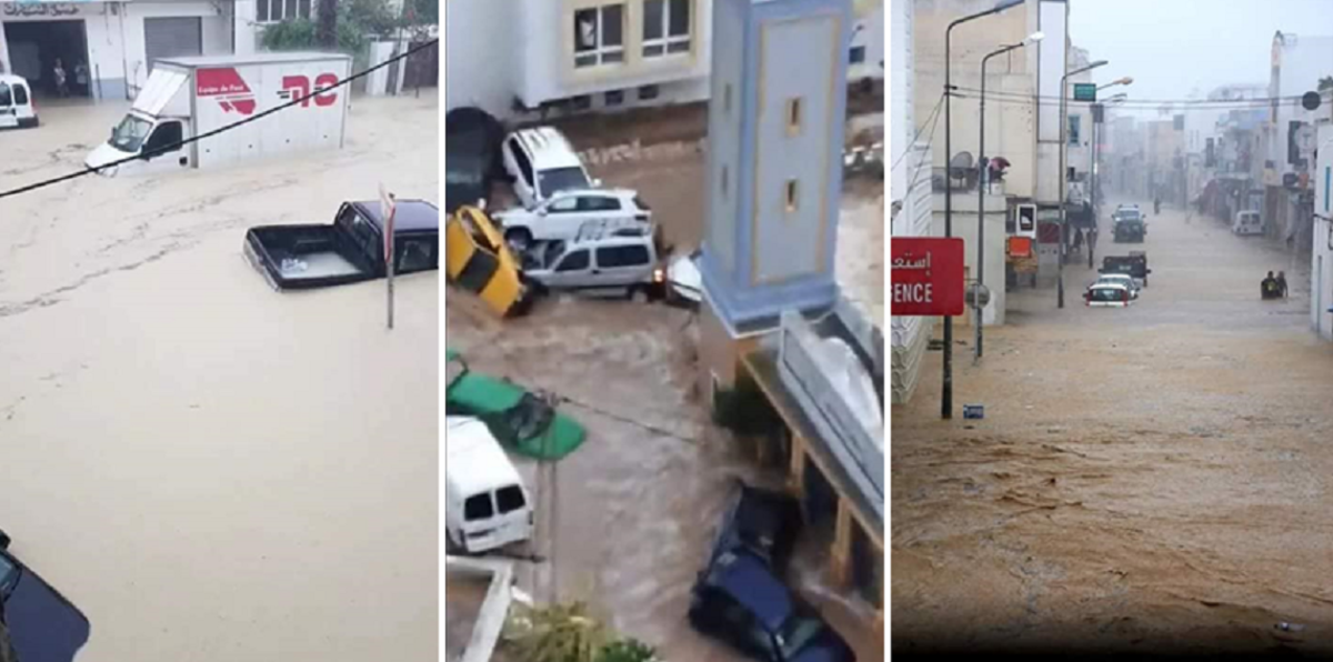بالفيديو.. أمطار طوفانية في تونس تتسبّب بمصرع شخص وتجرف عشرات السيارات