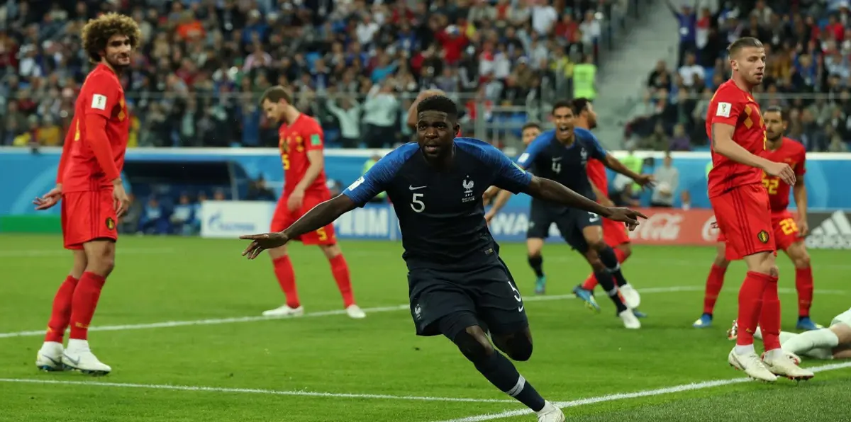 هدف مباراة فرنسا وبلجيكا.. صامويل أومتيتي يتقدم للديوك (فيديو)