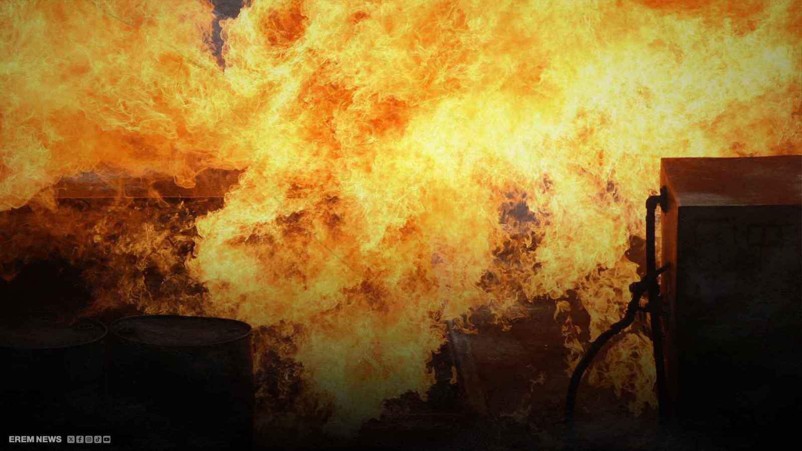 حريق هائل يلتهم استديو سينمائي شهير في باكو (فيديو)