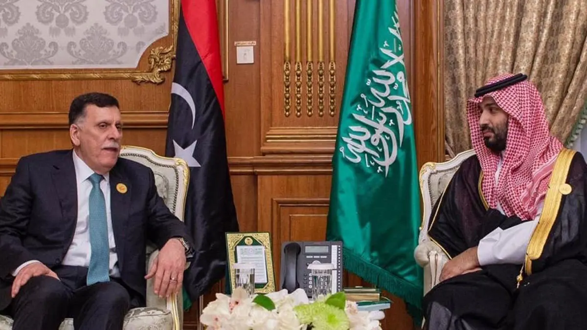 ولي العهد السعودي يلتقي رئيس حكومة الوفاق الليبية