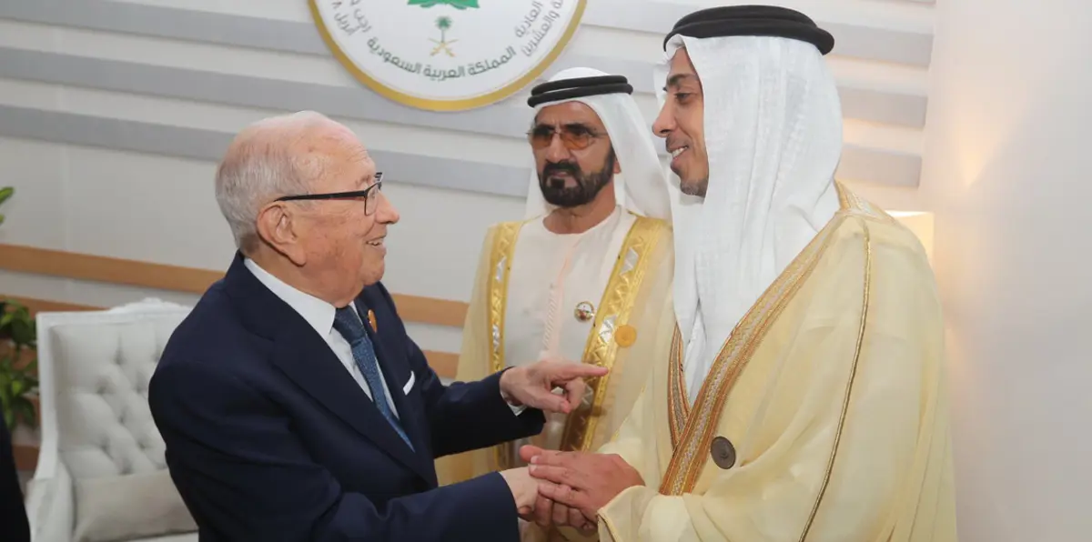 بالفيديو.. شاهد ما قاله السبسي للشيخ منصور بن زايد بحضرة الشيخ محمد بن راشد