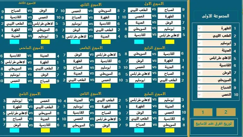 نتائج قرعة الدوري الليبي