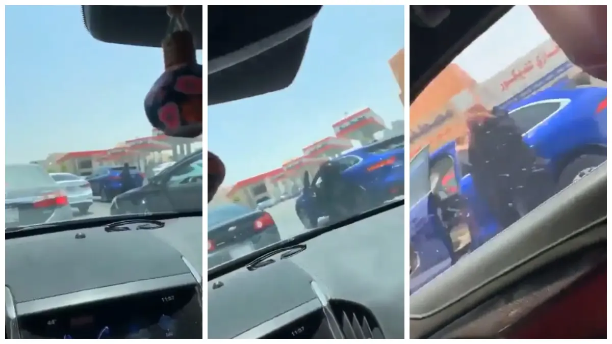 مشاجرة نسائية تشتعل في شارع عام بالكويت (فيديو)