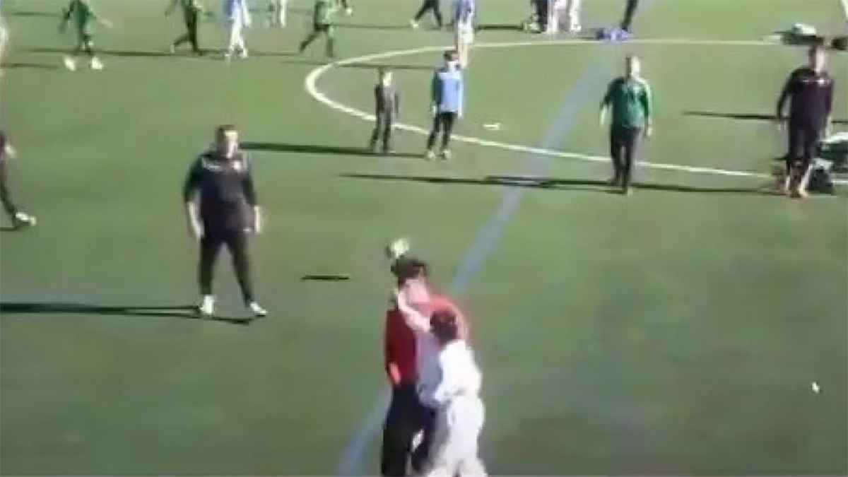 إسبانيا.. لحظة صادمة لسيدة تقتحم الملعب وتصفع الحكم (فيديو)