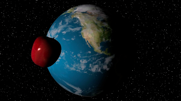 "لو شاهدها نيوتن".. تفاحة تسبح في الفضاء (فيديو)