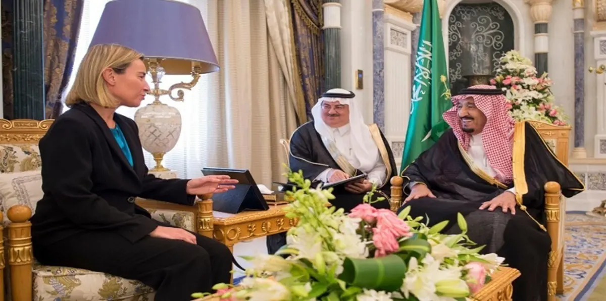 الملك سلمان يبحث الأزمة السورية مع موغيريني