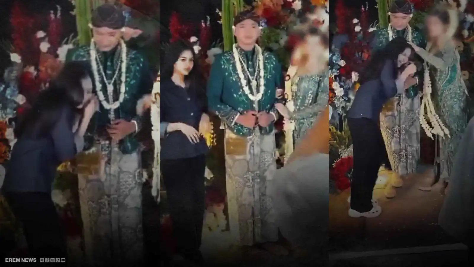 قبلة مفاجئة تشعل الفوضى في زفاف إندونيسي (فيديو إرم)